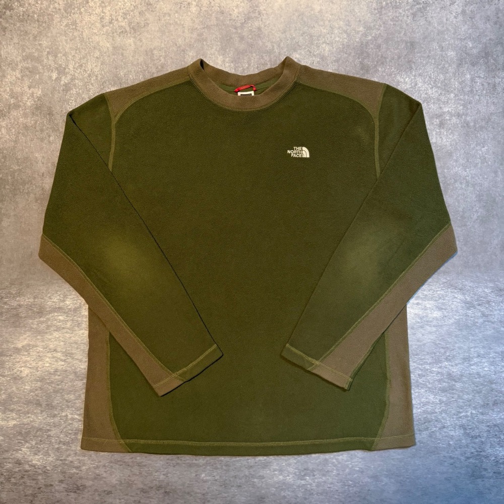 The North Face Mens XL Green Fleece‎ Crewneck Pullover Sweatshirt Long Sleeve
